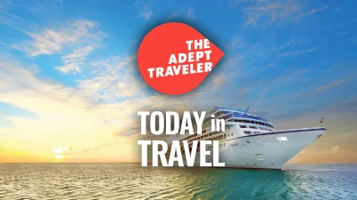 An Oceania Cruise ship at sea with the Today in Travel logo overlaying the image.