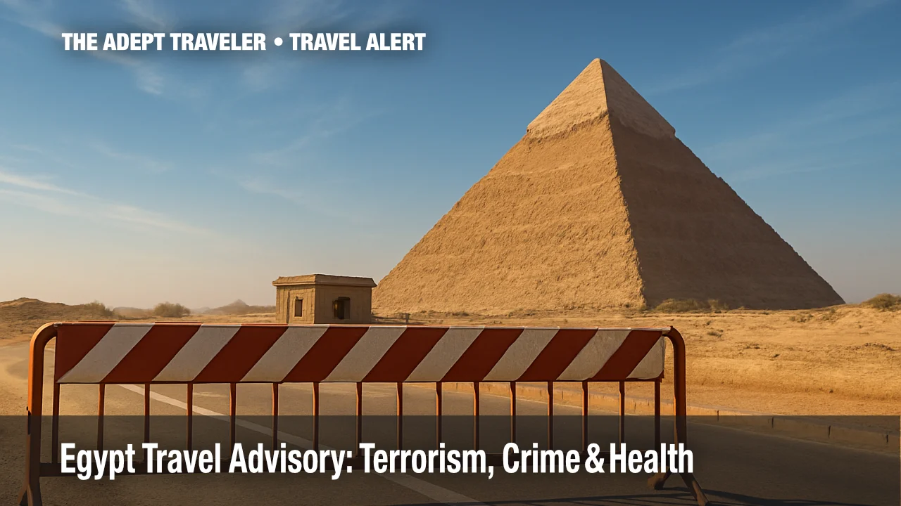 July 15, 2025 - Egypt Travel Advisory: Terrorism, Crime & Health