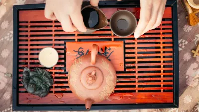Traditional Japaneese tea ceremony setup