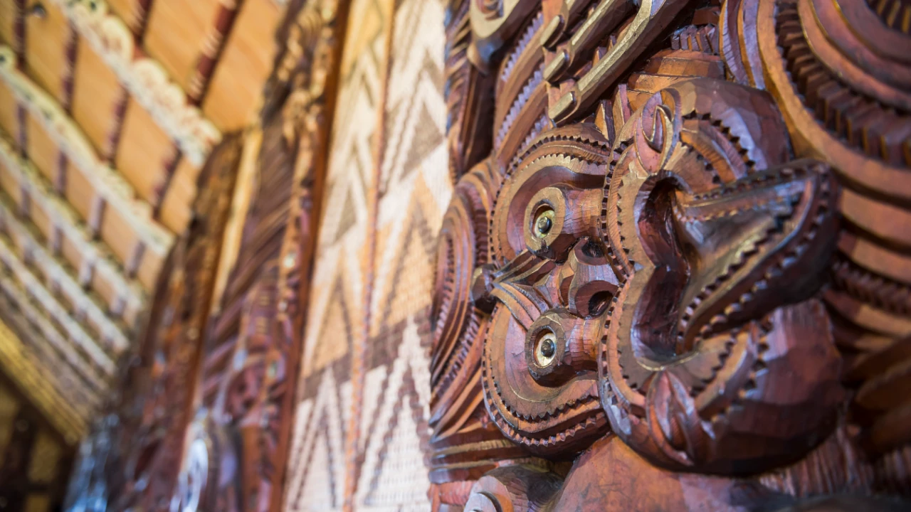 Maori woodcarving in New Zealand