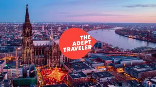 Arial view of the Christmas Market in Cologn, Germany