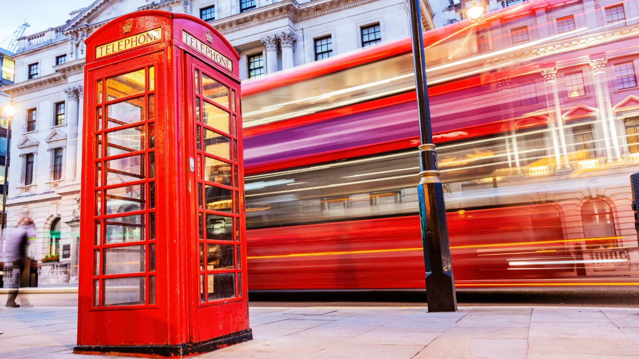 The iconic red phone booth in England