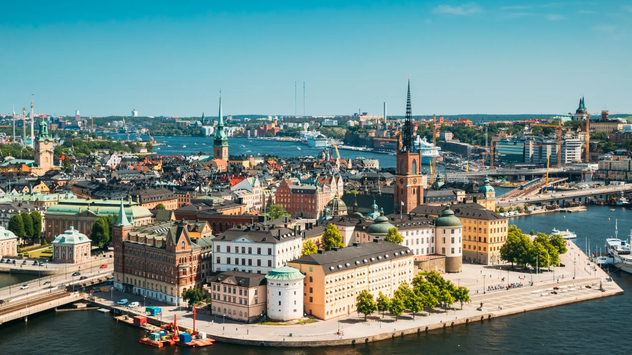 Arial view of Stockhold, Sweden