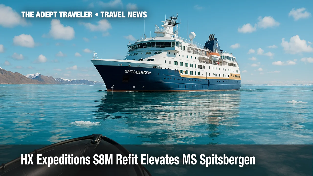 MS Spitsbergen cruising near Svalbard under clear skies