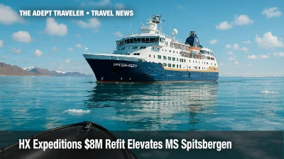 MS Spitsbergen cruising near Svalbard under clear skies
