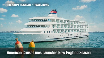 American Patriot cruise ship sailing from Boston Harbor on a sunny day.