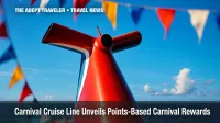 Carnival Cruise Line funnel against bright blue sky on open sea