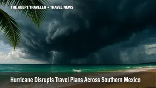 Dark storm clouds over Zicatela Beach during Hurricane Erick approach.
