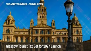 Glasgow City Chambers under bright blue sky illustrating Glasgow tourist tax.