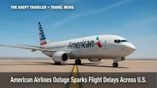 American Airlines jet on tarmac amid tech-glitch delays