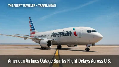 American Airlines jet on tarmac amid tech-glitch delays