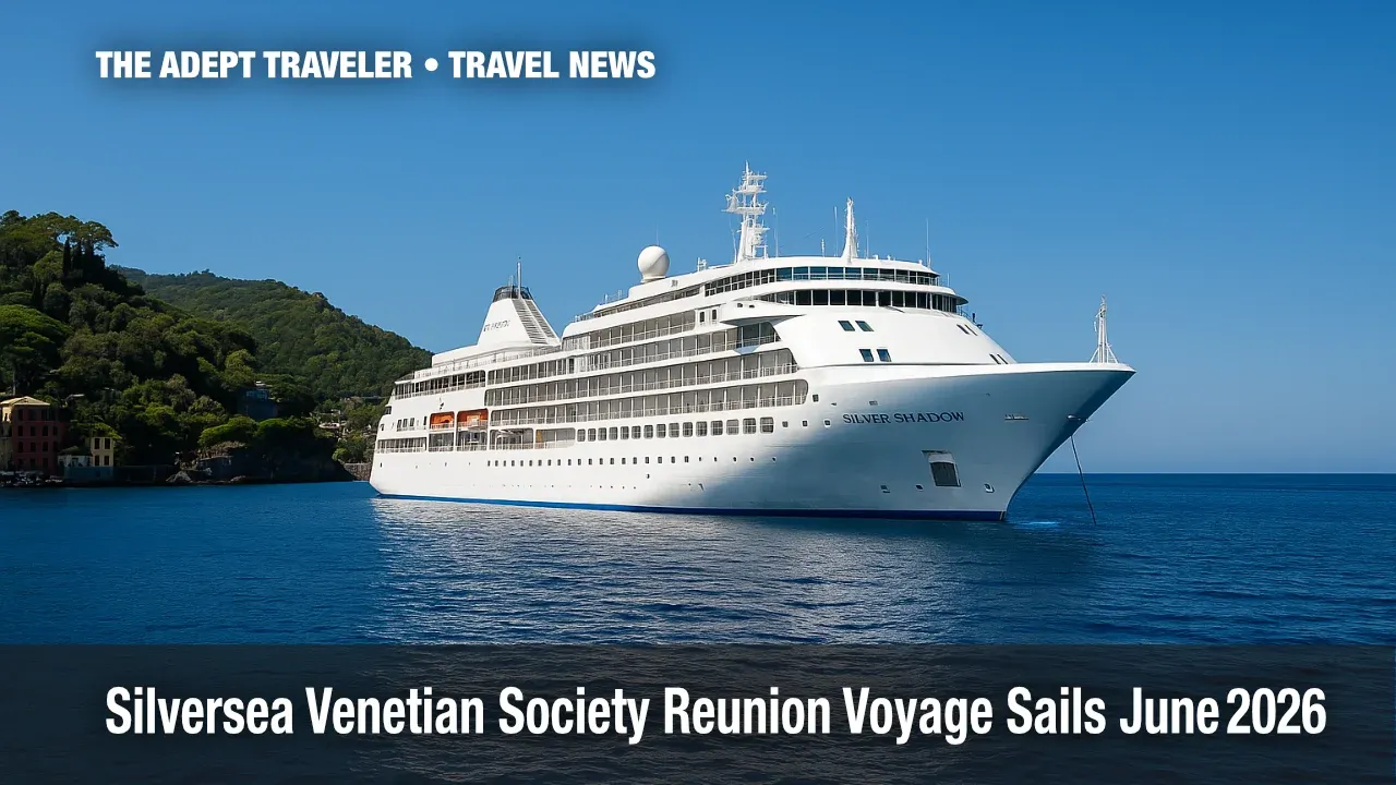 Silver Shadow luxury ship off Portofino on Silversea Venetian Society Reunion Voyage.