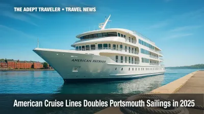 American Patriot small cruise ship docked in Portsmouth during the New England cruises season.