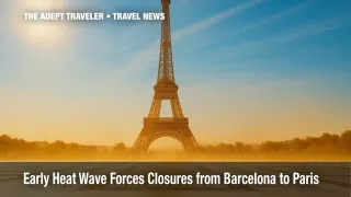 Eiffel Tower under clear sky during Europe heat wave