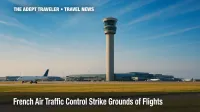 French air traffic control strike delays flights across Paris-area airports.