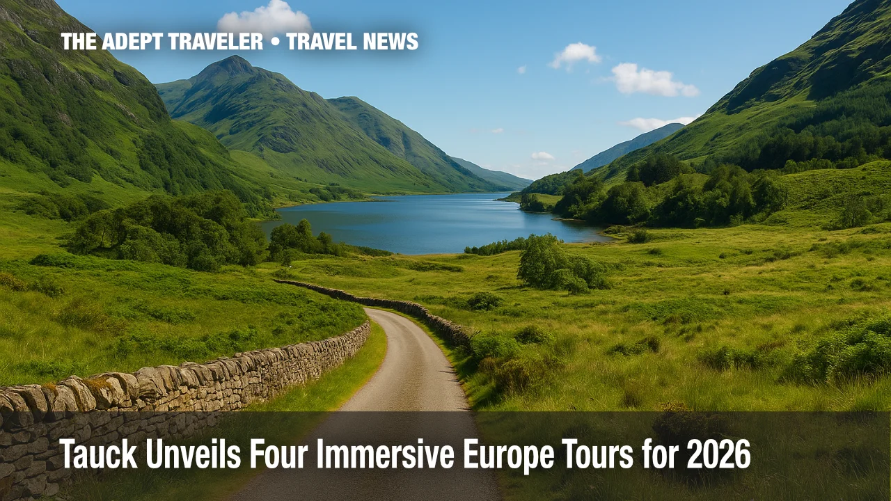 Scenic Yellow Road in Scottish Highlands on a Tauck small group tour.
