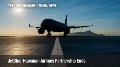 silhouette of airliner on Honolulu runway illustrating JetBlue and Hawaiian Airlines partnership end