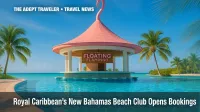 Royal Beach Club Paradise Island swim-up bar under clear Bahamian sky