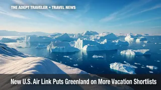 Sunlit Ilulissat Icefjord cliffs and glittering icebergs illustrate rising interest in Greenland tourism.