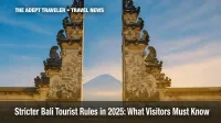 Pura Lempuyang temple gate in Bali under bright sky, showcasing new tourist rules