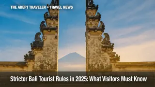 Pura Lempuyang temple gate in Bali under bright sky, showcasing new tourist rules