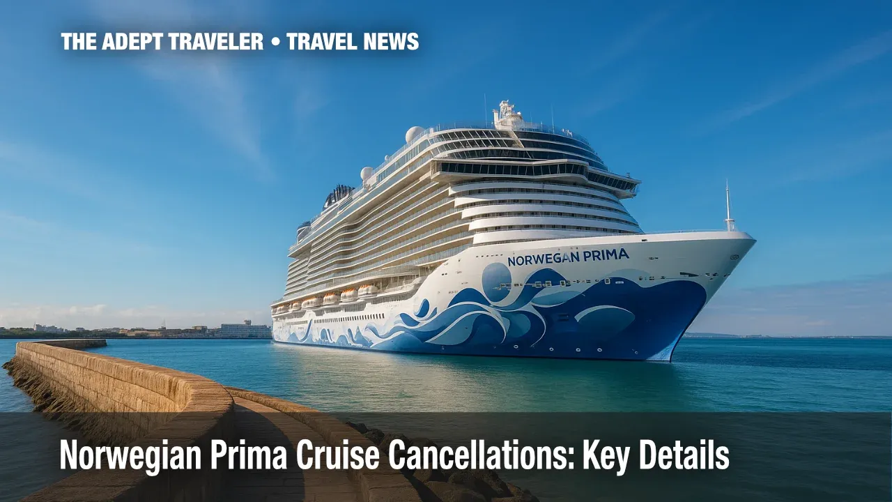 Norwegian Prima cruise ship under bright sky in San Juan harbor