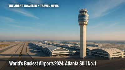 Aerial view of Atlanta airport, the world's busiest airport in 2024.