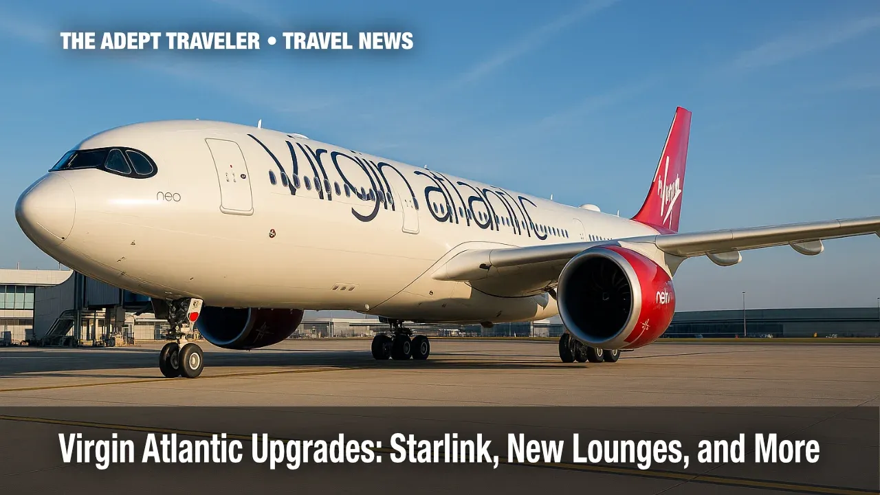 Virgin Atlantic Wi-Fi upgrade illustrated by an A330neo at London Heathrow gate.