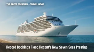 Seven Seas Prestige luxury cruise ship at sea, port-side view.