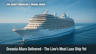 Oceania Allura cruise ship sailing in bright blue Adriatic waters