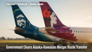 Alaska and Hawaiian jet tails side-by-side after DOT approval.