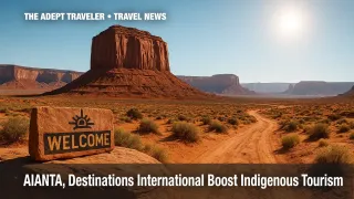 Panoramic painted desert mesa representing Indigenous tourism partnership.