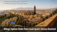 Málaga cityscape under sunny sky promotes new tourism rules