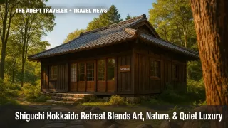 Shiguchi kominka villa with private onsen, Hanazono forest setting.