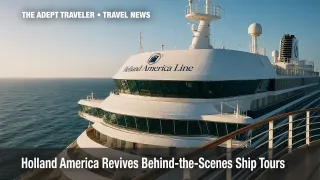 Bridge deck view during Holland America Behind-the-Scenes Ship Tours showcasing navigation consoles.