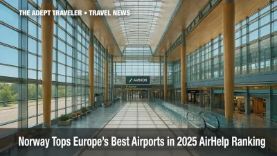 Spacious Oslo Gardermoen terminal interior highlights Europe's best airports ranking.