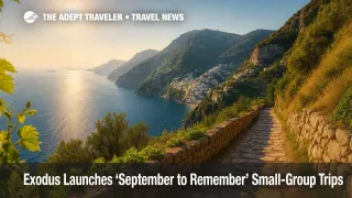Sunlit Amalfi Coast trail showcasing Exodus Adventure Travels' September to Remember experience.