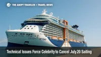 Celebrity Beyond docked in Miami after cruise canceled.