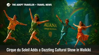 Cirque du Soleil performers leap across a lush jungle-themed stage in "Auana," a top live show in Waikiki.