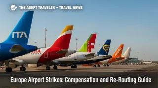 Multiple European carriers' jets sit idle at Rome Fiumicino amid Europe airport strikes, illustrating widespread disruptions.