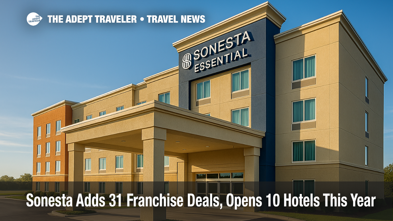 Exterior view of Sonesta Essential Baton Rouge illustrating Sonesta franchise agreements 2025 expansion across U.S. markets.