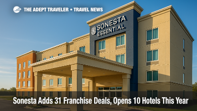 Exterior view of Sonesta Essential Baton Rouge illustrating Sonesta franchise agreements 2025 expansion across U.S. markets.