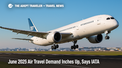 An Airbus A350 climbs into a clear summer sky symbolizing June 2025 air travel demand recovery.