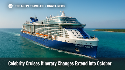 Celebrity Beyond sails slowly off a Caribbean beach after mechanical issues force Celebrity Cruises itinerary changes.