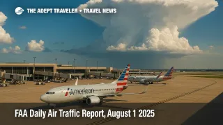 Thunderstorms are causing delays at Dallas/Fort Worth, Memphis, and New York airports, the FAA warns in its August 1 2025 Daily Air Traffic Report.