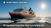 Hybrid-powered MS Fram cuts through Antarctic ice under clear skies, illustrating limited-time HX Expeditions cruise deals to remote frontiers.