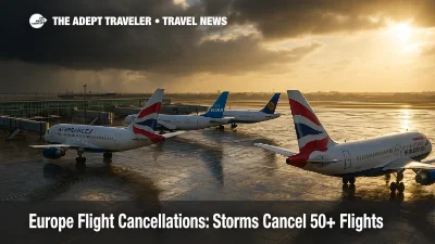 Europe Flight Cancellations: Storms Scrap 50+ Flights at Four Hubs
