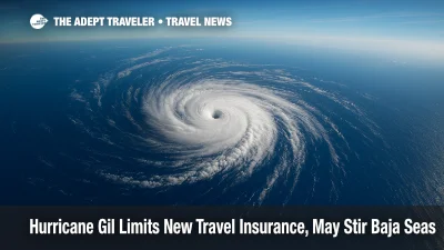 Satellite view shows Hurricane Gil's well-defined eye swirled by bright white clouds over deep-blue Pacific waters, illustrating active 2025 season.