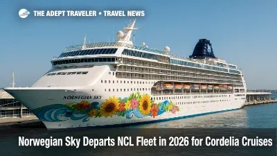 Norwegian Sky docked at Miami cruise terminal under bright midday sun, highlighting the ship's hull art.