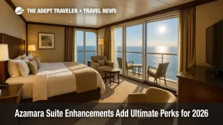 Luxurious Club World Owner's Suite aboard an Azamara ship showcases the new Azamara suite enhancements for 2026 sailings.